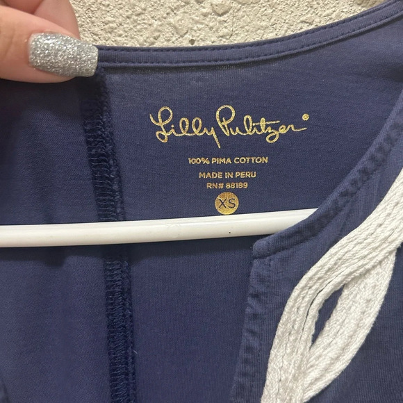 Lilly Pulitzer Navy and White Brewster T-Shirt Dress XS (read description) - Picture 5 of 7